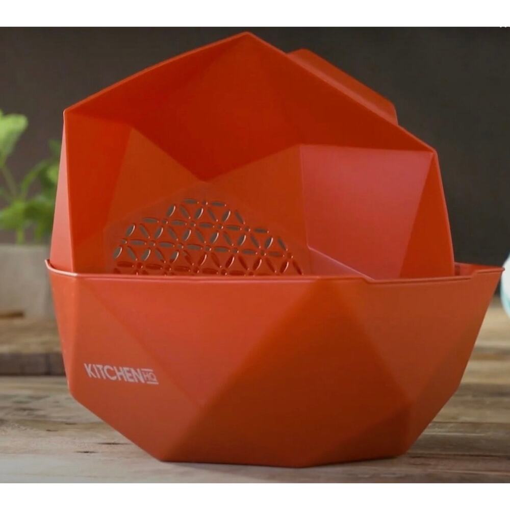 Kitchen HQ 2pack Tilting Mixing Bowl and Colander Set NIB